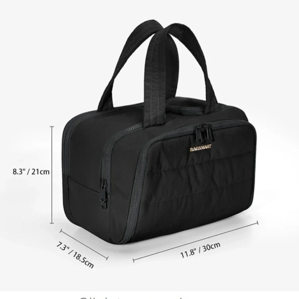 Bagsmart Zora Spacesaver 4-in-1 Multifunctional Toiletry Bag Quilted Black NWT